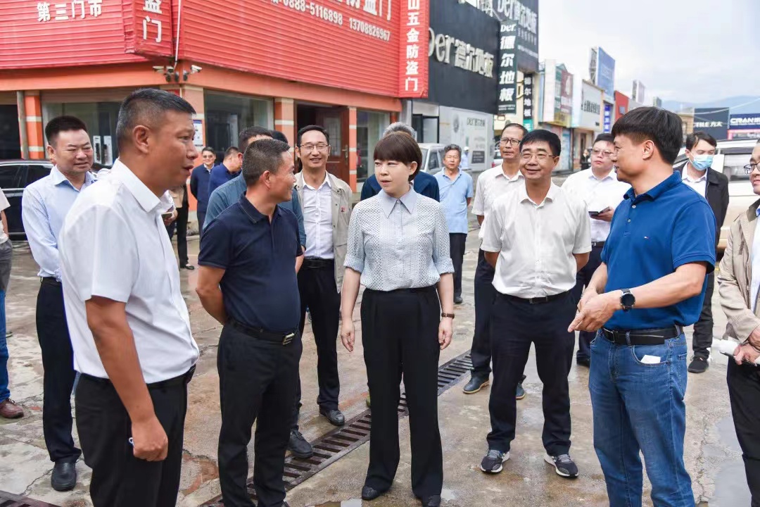 丽江市委书记浦虹到嘉和建材城调研督导创文工作